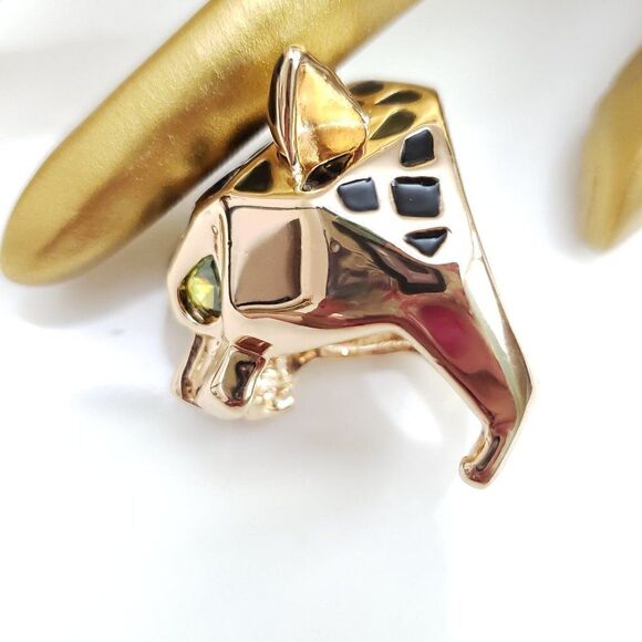 New! FP Panthere Gold Plated Cocktail Statement Ring - Picture 12 of 16
